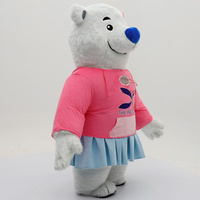 Costume de mascotte d'ours polaire gonflable sur mesure, costume d'ours géant en peluche avec logo pour la promotion de la marque, défilé, événement, OEM
