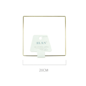 Anello quadrato in metallo ILAN da 20 cm per macramè, decorazioni per la casa - Product Image 1