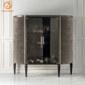 suppliers customized portable modern mini wine bar wooden grey cabinet counter luxury furniture for home