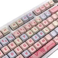 Clavier mécanique personnalisé avec des touches de clavier en PBT de profil XDA, crème rose fraise, 133 touches, collection de touches de clavier