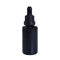 Flacon pompe compte-gouttes en verre givré noir de luxe personnalisé de 30 ml, flacon de sérum, flacon de lotion cosmétique rechargeable à fine brume, flacon pulvérisateur noir