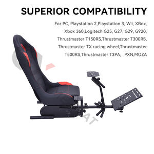 GY041-2 Cockpit de course pliable Siège de course automobile Siège de course Chaise de jeu <span class=keywords><strong>Volant</strong></span> pour Logitech G25, G27, G29, G920 - Product Image 6