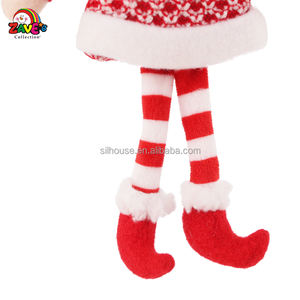 Zaves da 9 pollici decorazioni natalizie moderne da interno coppia elfo appeso <span class=keywords><strong>bianco</strong></span> rosso con cappelli a punta peluche per la casa - Product Image 6