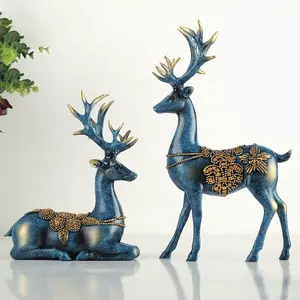 Ourwarm Vintage Deer Resin Kleine Set Ornamente Dekoration Weihnachts figur Rentier