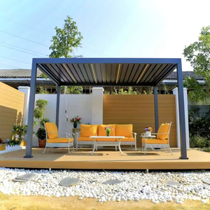 Pergola de luxe en aluminium gazebo électrique bioclimatique persienne étanche patio terrasse auvent pour décorations de jardin extérieur LED - Product Image 6