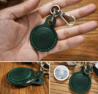 Étui de protection rétro en cuir véritable pour Apple AirTags porte-clés localisateur sac de couverture mode pendentif pour animaux de compagnie accessoires