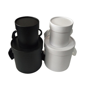 Chất Lượng Tốt Nhất Biểu Tượng Tùy Chỉnh Kích Thước Lớn Màu Đen Ribbon Hoa Bao Bì Vòng Hat Hộp Quà Tặng Với Xử Lý - Product Image 1