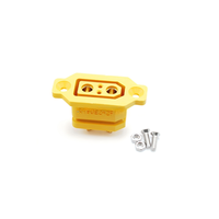 Conector Amass XT90E-F XT90E-M XT90E(2+2)-F para Montaje en Pared o Panel, Negro, IP40, Latón Chapado en Oro, 45A DC500V