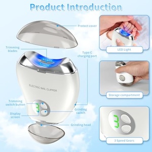 Cortauñas Eléctrico Recargable 2 en 1 con Forma de Mango y Pantalla Digital para Adultos y Bebés, Pulidor de Uñas - Product Image 5