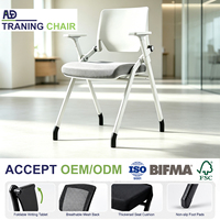 Chaise de formation ergonomique moderne avec tablette d'écriture pliable, dossier en maille, empilable, pour conférence, bureau, école, OEM ODM