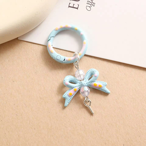 귀여운 나비 펜던트 키체인 DIY 금속 라이트 키체인 만화 스타일 실크스크린 프린팅 - Product Image 3