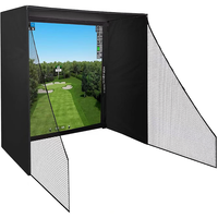 Kit d'enceinte de simulation de golf avec rembourrage de sécurité complet et rideau occultant, compatible avec les moniteurs de lancement