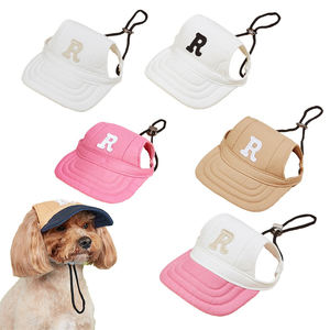 Adjustable Comfortable Eco-Friendly Breathable Small Medium Canvas Pet Hat Summer Fashion Sport Style Baseball Ear <strong>Cap</strong> <strong>Flat</strong> - Product Image 1