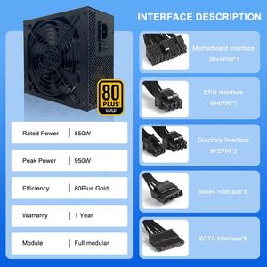 Nouveauté Zumax <span class=keywords><strong>80</strong></span>+ <span class=keywords><strong>Gold</strong></span> 550W 650W <span class=keywords><strong>750W</strong></span> 850W Alimentation entièrement modulaire pour ordinateur de jeu Alimentation pour PC - Product Image 4