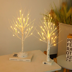 CAIMEIYI <span class=keywords><strong>Arbre</strong></span> artificiel de Noël d'intérieur 60 cm, décoration de Noël, palmier blanc, <span class=keywords><strong>bouleau</strong></span>, 24 lumières <span class=keywords><strong>LED</strong></span>, boîte à piles, alimentation USB, IP44 - Product Image 3