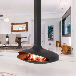 Chimenea Eléctrica Decorativa <span class=keywords><strong>de</strong></span> Bioetanol Suspendida <span class=keywords><strong>de</strong></span> Pared MEISU.CH con Llama Artificial y Control Remoto - Product Image 2