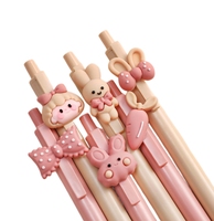 Stylo Gel de dessin animé mignon 0.5mm 3D Kawaii lapin modélisation presse stylo neutre pour étudiant écriture fournitures scolaires bureau stylo pressé