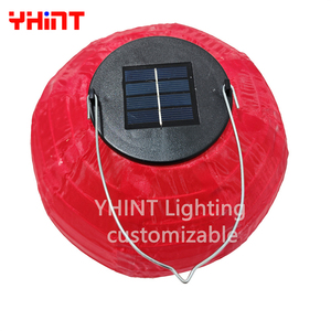 Outdoor Waterproof 20cm Round Chinese <strong>Lantern</strong> <strong>Christmas</strong> Garden Festival Decorative Solar Powered Nylon Fabric <strong>Lantern</strong> - Product Image 2