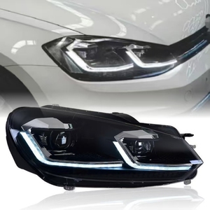 Fari Aftermarket per VW Golf 6 GTI 2009-2013, Gruppo Ottico LED con Luci Diurne, Coppia Sinistra + Destra - Product Image 1