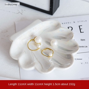 <span class=keywords><strong>Vieira</strong></span> en forma de <span class=keywords><strong>concha</strong></span> blanco joyería de cerámica anillo plato, bandeja de regalo para madre de la - Product Image 2