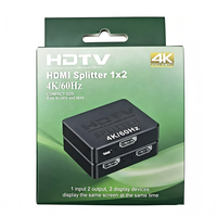 Splitter 4K60Hz V2.0 1 Input 2 Output 1X2 Dual Display 2 Port HUB Repeater Amplifier untuk PS4 PS5 AppleTV HDTV