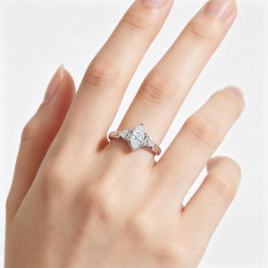 Anillo de Plata de Ley S925 con Moissanita de 1 Quilate, Color D, Corte Marquesa, VVS1, Anillo de Boda para Mujer, Venta al por Mayor de Fábrica - Product Image 2