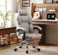 Chaise de bureau ergonomique à dossier haut avec cadre métallique, repose-pieds réglable, pivotante, pour chambre, bureau à domicile, longues heures de travail