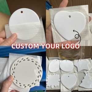 Decorazioni Natalizie in Ceramica a Forma di Cuore Personalizzate, Ornamenti per il <span class=keywords><strong>Primo</strong></span> <span class=keywords><strong>Natale</strong></span> del Bambino, Decorazioni Festive per Neonati - Product Image 3