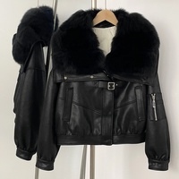 Winter Damen Short Outwear mit echtem Fox Pelz kragen Wildleder Pelz Integrierter Daunen futter