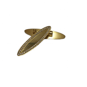 Yiwu Aceon acier inoxydable or blanc estampage broche réglage Micro pierre pavée luxe bord plaques signalétiques épinglette - Product Image 3