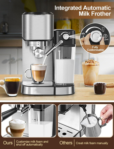 2024 Offre Spéciale <span class=keywords><strong>100</strong></span>% usine expresso fabricant réservoir d'eau amovible Compact maison Cappuccino moulin expresso Machines à café - Product Image 3