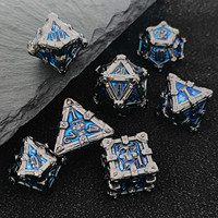 Nouvelles dés en métal solides à motifs de crânes pour D&D, jeu de dés polyédriques pour salons professionnels