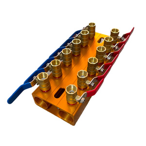 Изготовленный на заказ Красный Синий водораспределительный алюминиевый прессовый коллектор - Product Image 1