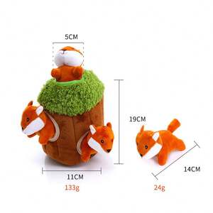 Morbido Beejay pet <span class=keywords><strong>toy</strong></span> addestramento interattivo chewer fox e tree hole shape set squeaky animal nascondi e cerca peluche cane puzzle <span class=keywords><strong>toy</strong></span> - Product Image 5