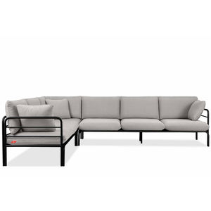 जेयूनियन मेटल आउटडोर फर्नीचर एल आकार सेशनल सोफा कॉर्नर लाउंज सोफे के साथ सेट - Product Image 1