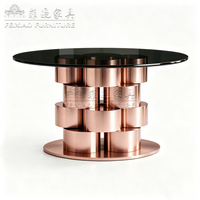 Table de restaurant ronde moderne et polyvalente en acier inoxydable, qualité commerciale pour mobilier d'hôtel et événements de mariage