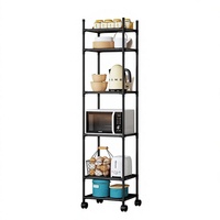 Étagères de rangement de cuisine multi-niveaux, organisateur de micro-ondes, étagères mobiles du sol au plafond, organisateur de casseroles