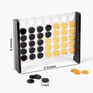 Jeu de société Connect Four en acrylique transparent de haute qualité, couleur personnalisée, logo sérigraphié, pour fêtes de famille, vente en gros - Product Image 3