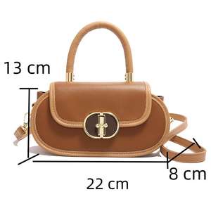 Sac à main de luxe de haute qualité pour femmes, sac bandoulière à rabat, cuir PU, couture, style féminin tendance - Product Image 3