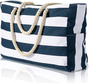 Bolsa de Playa de Lona de Primera Calidad, Ligera y Reutilizable, para Mujer, para Viajes de Verano y Uso al Aire Libre, Disponible para la Venta - Product Image 1