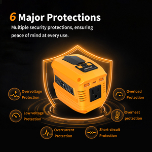 Convertisseur d'alimentation portable <span class=keywords><strong>250W</strong></span> compatible avec la batterie De Walt 20V, convertit DC 18V en AC 110V avec prise AC, double USB-A, LED 400lm - Product Image 4