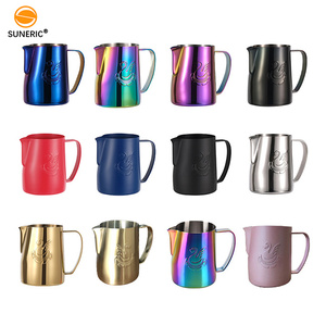 600ML Custom Coffee Latte Art <strong>Barista</strong> Steaming Pitchers Coffee <strong>Milk</strong> Jug Stainless Steel <strong>Milk</strong> Pitcher with Measurement - Product Image 1