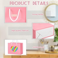 Conception libre personnalisé Kraft Extra Petit emballage cadeau sac à provisions faveur carton pas cher rose sacs en papier avec votre propre logo