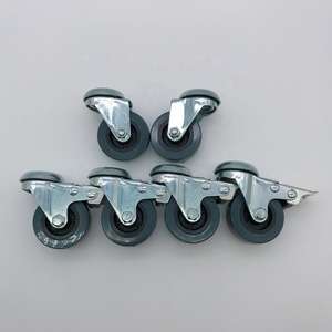 Graue kundenspezifische Farbe kleine rotierende Rollen Rollen aus PVC Kunststoff 50 mm 2 Zoll ohne Lagerung Rolle mit Schraubenloch - Product Image 3