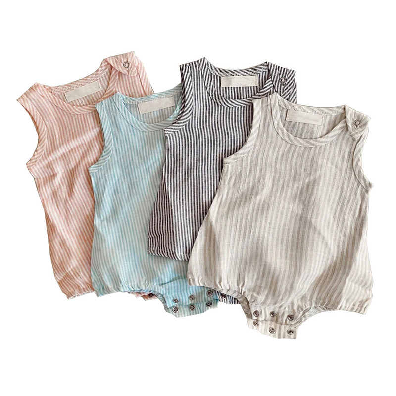 Striped Classic Summer Baby Unisex Linen
