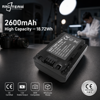 Batterie de caméra portable intelligente rechargeable au lithium-ion de qualité A, pleine capacité, pour Sony A7III A7SIII A9II A6600 DSC-RX10M5
