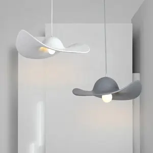 Lampes suspendues e27 en forme de chapeau de paille industriel, design moderne et créatif, éclairage d'intérieur, luminaire décoratif de plafond gris