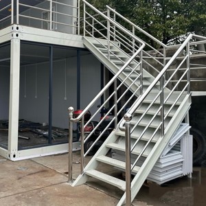 Diseño moderno Pequeña prefabricación modular de la casa contenedor de pared de cortina de vidrio de la terraza del segundo piso - Product Image 2