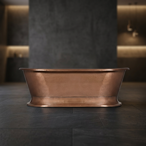 Bañera de Cobre Martillado, Bañera Metálica Independiente, Bañera Ovalada para el Hogar, Hotel, Baño - Artesanía India - Product Image 1