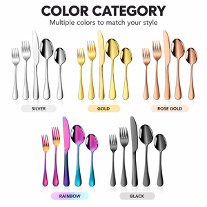 Juego de Cubiertos de Acero Inoxidable de 5 Piezas al por Mayor, Juego de Cuchillos, Tenedores y Cucharas de Color Oro Rosa para Restaurante, Hotel y Servicios de Catering - Product Image 5
